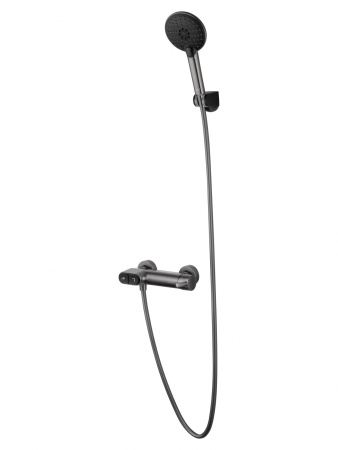 Смеситель для душа с встроенным изливом WONZON & WOGHAND MUSE Corno, темный графит WW-A30902-BGG