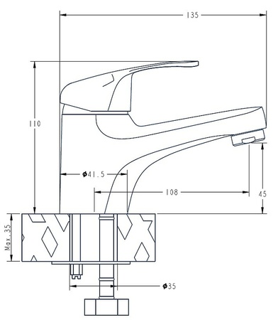 Смеситель для раковин ESKO KANSAS KS 26
