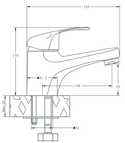 Смеситель для раковин ESKO KANSAS KS 26