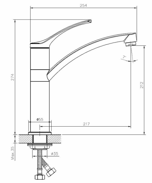 Смеситель для кухонной мойки ESKO LONDON LD 519