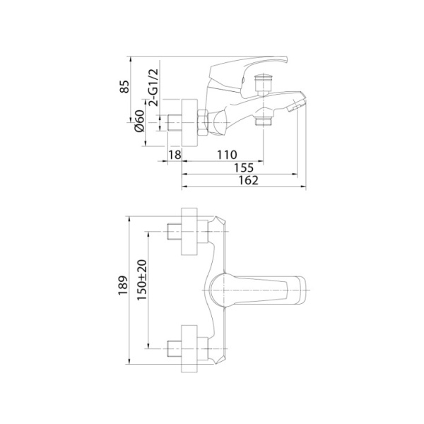 Смеситель для ванны и душа Milardo Sterm (STESB00M02)