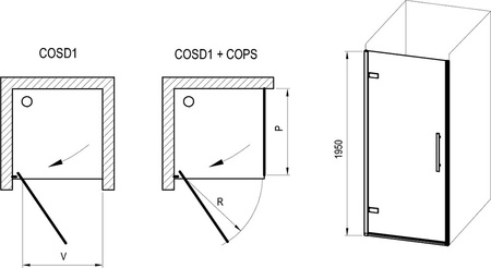Душевая дверь Ravak COOL COSD1 90 X0VV70A00Z1