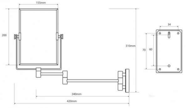Косметическое зеркало без подсветки Bemeta 112201612