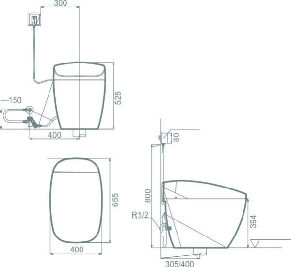 Приставной унитаз Orans IT-807JD