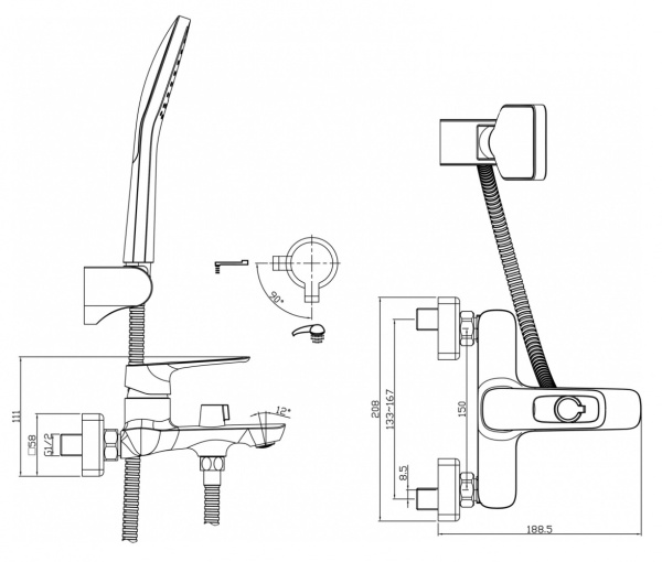 Смеситель  для ванны Rossinka (RS46-30)