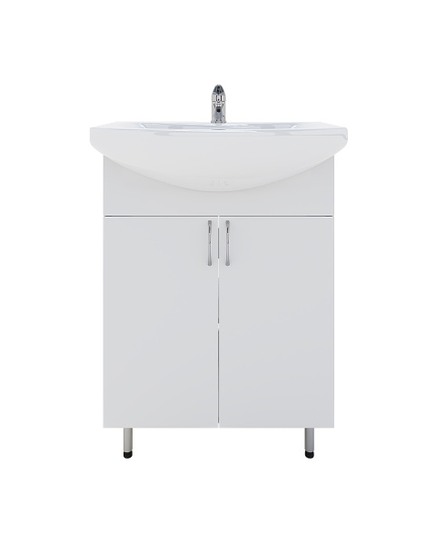 Тумба напольная с раковиной Orange Лайт LA-60TUW+GR белый