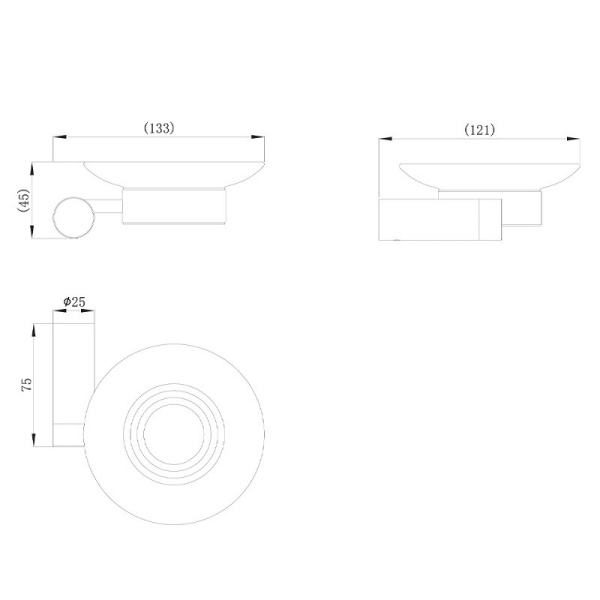 Настенный держатель для мыла Raiber Graceful RPB-80008 черный