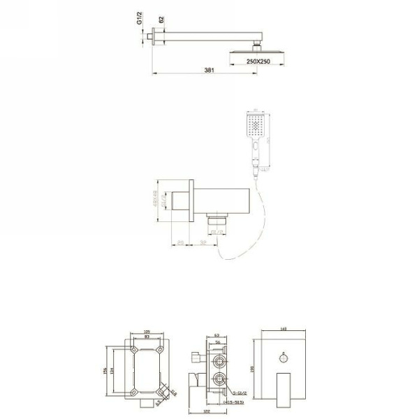 Душевая комплект BelBagno Romano ROM-DSET-CRM Душевая комплект BelBagno Romano ROM-DSET-CRM