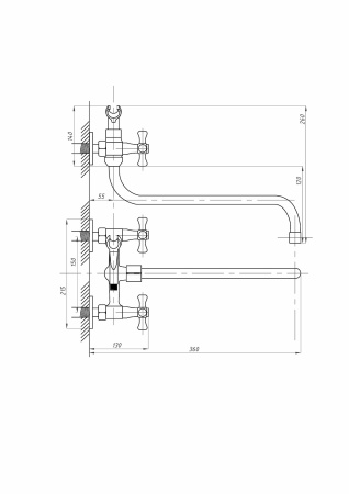 Смеситель для ванны ПСМ-Профсан  ЕВРО PSM-158-75