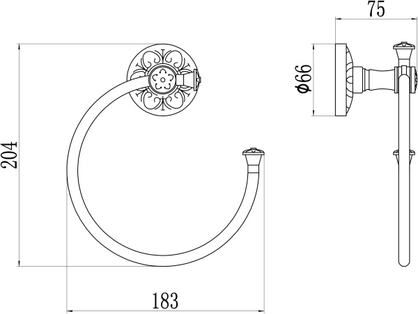 Держатель для полотенец кольцевой Savol 58с S-005863C