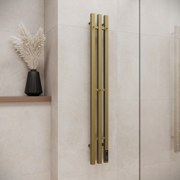 Электрический полотенцесушитель (120х15) Terminus TRES 4670078575500 золото