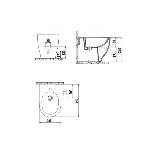 Напольное биде Creavit Mare MA500-00CB00E-0000