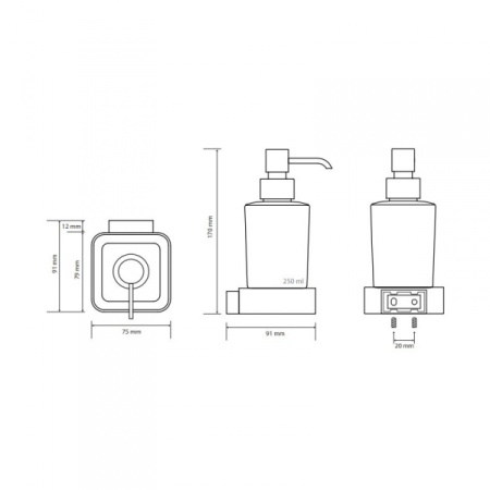 Настенный дозатор для жидкого мыла Bemeta Solo 139109042
