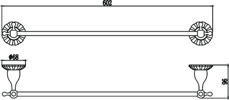 Держатель для полотенец Savol прямой 60 см S-08924C
