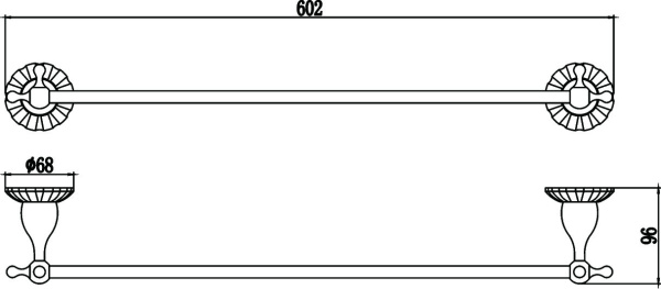 Держатель для полотенец Savol прямой 60 см S-08924C