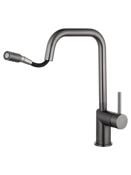Смеситель для кухни с выдвижным изливом WONZON & WOGHAND, темный графит WW-6018-BGG Смеситель для кухни с выдвижным изливом WONZON & WOGHAND, темный графит WW-6018-BGG