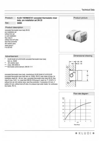 Термостат для скрытого монтажа KLUDI 35093