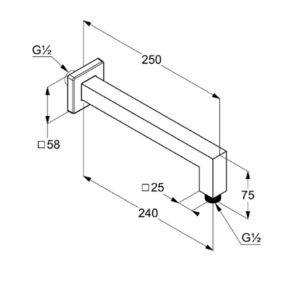 Душевой кронштейн Kludi A-QA 6654305-00 Душевой кронштейн Kludi A-QA 6654305-00