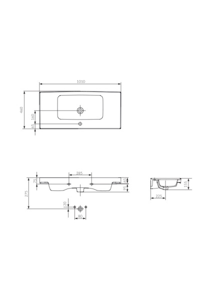 Раковина на столешницу Cersanit CREA 100 P-UM-CRE100/1