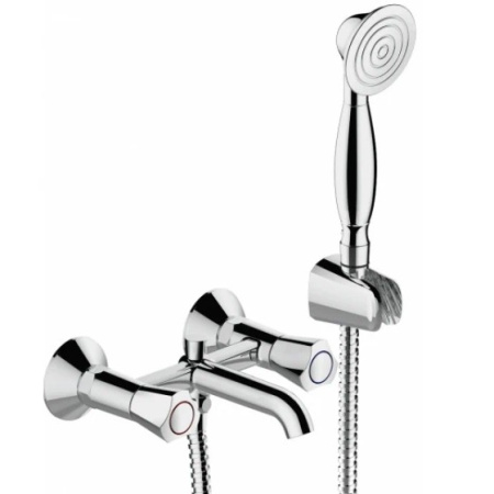 Смеситель для ванны Bravat DUO 2254 с коротким изливом Х (F6133186CP-B)