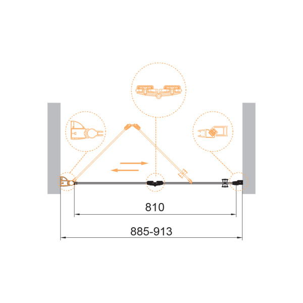 Душевая дверь (90х190) CEZARES ECO ECO-O-BS-12-90-C-Cr