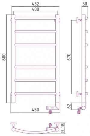 Полотенцесушитель Электрический Cунержа Галант 2.0 Правый (800x400) ФЛОК Пурпурный 58-5201-8040 Полотенцесушитель Электрический Cунержа Галант 2.0 Правый (800x400) ФЛОК Пурпурный 58-5201-8040