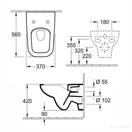 Подвесной унитаз Villeroy&Boch Joyce 5607R001
