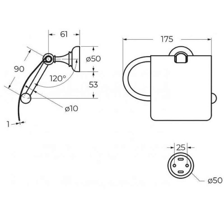 Держатель туалетной бумаги Cezares Aphrodite APHRODITE-TRH-03/24-M