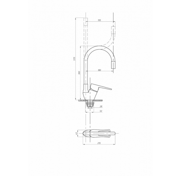 Смеситель для кухни FAUZT FZs-833-W129 гибкий излив тип См-МОЦБА Белый