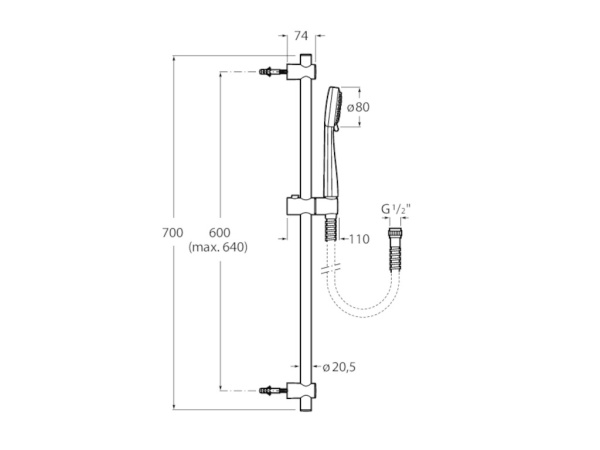 Душевой гарнтиур Roca Stella 80/1F 5B9403C00