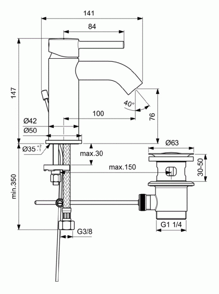 Смеситель для раковины Ideal Standard Ceraline BC192AA