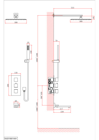 Душевой комплект D&K Bayern.Liszt DA2515605A04