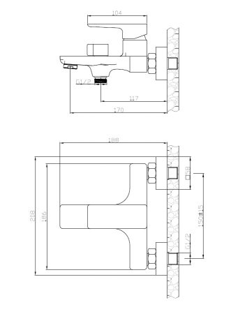 Смеситель для ванны ESKO BERLIN BR 54