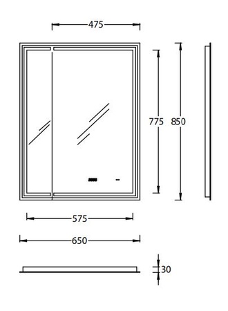 Зеркало (65х85) Kerama Marazzi Tecno M 65 TE.M.mi.65