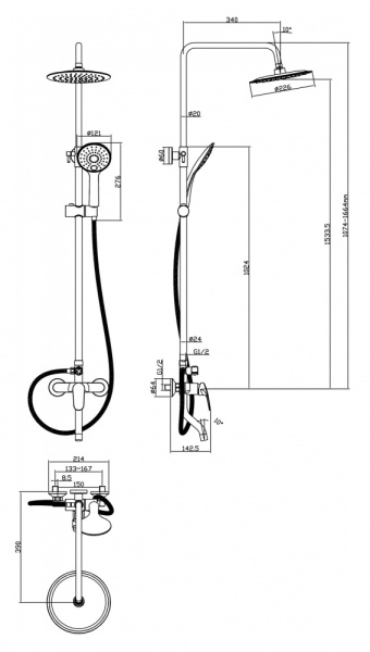 Душевая стстема Rossinka (RS45-46)
