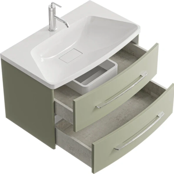Тумба без раковины 80 см Aqwella Neringa NER0108SH шалфей зеленый матовый