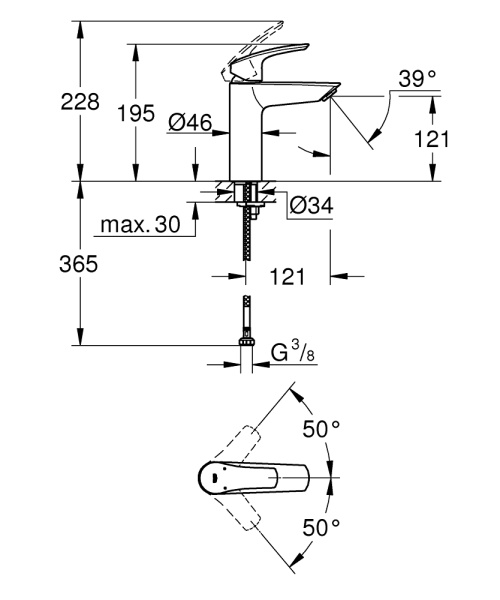 Смеситель однорычажный для раковины Grohe Eurosmart 23324 003 (23324003) хром Смеситель однорычажный для раковины Grohe Eurosmart 23324 003 (23324003) хром