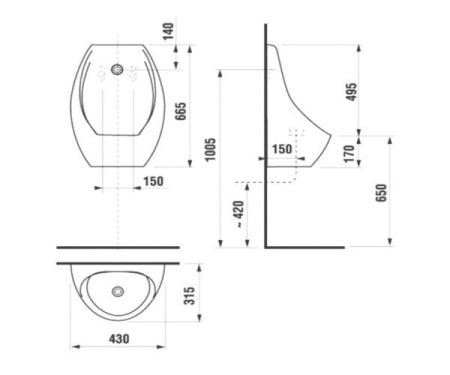 Писсуар Jika Domino 8411010000001