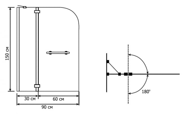 Шторка на ванну 90х150 RGW SC-13 01111309-11