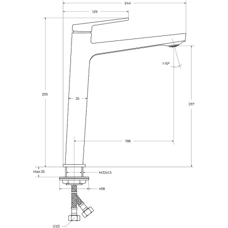 Смеситель для раковины BelBagno Ardente ARDENTE-LMC-CRM-W0