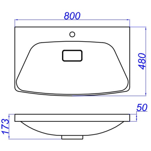 Раковина Aqwella Neringa Ner.08.04.D,белая