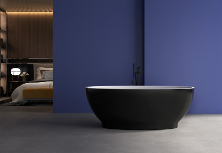 Акриловая ванна (165х80) ABBER AB9207MB без гидромассажа, черный