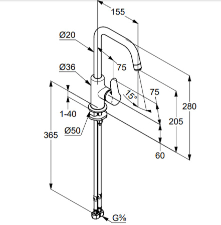 Смеситель для раковины Kludi Objekta 320240575