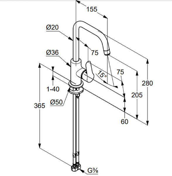 Смеситель для раковины Kludi Objekta 320240575