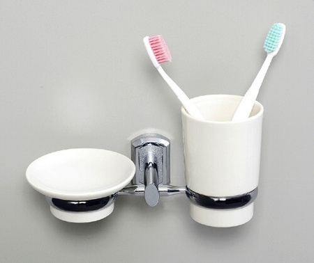 Стакан для зубных щеток и мыльница Wasserkraft K-28126 SET1496