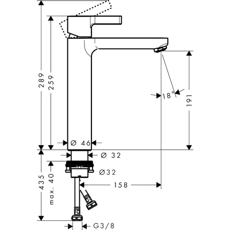 Смеситель для раковины Hansgrohe Metris S 31026000