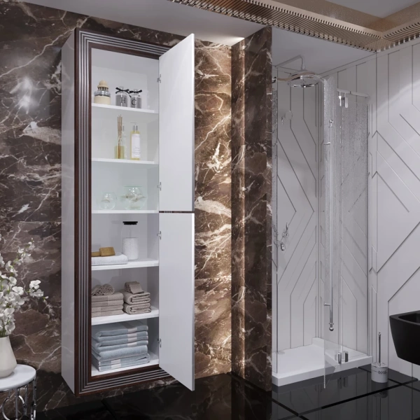 Пенал Opadiris Карат Белый глянцевый с серебряной патиной, универсальный Z0000003940