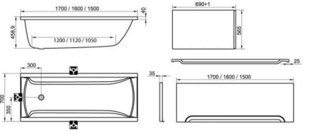 Ванна акриловая Ravak Classic 150х70 C521000000