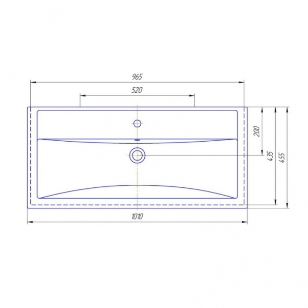 Раковина полувстраиваемая (100х46) СаНта Фостер100