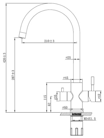 Смеситель для кухни ESKO K22 K22 B